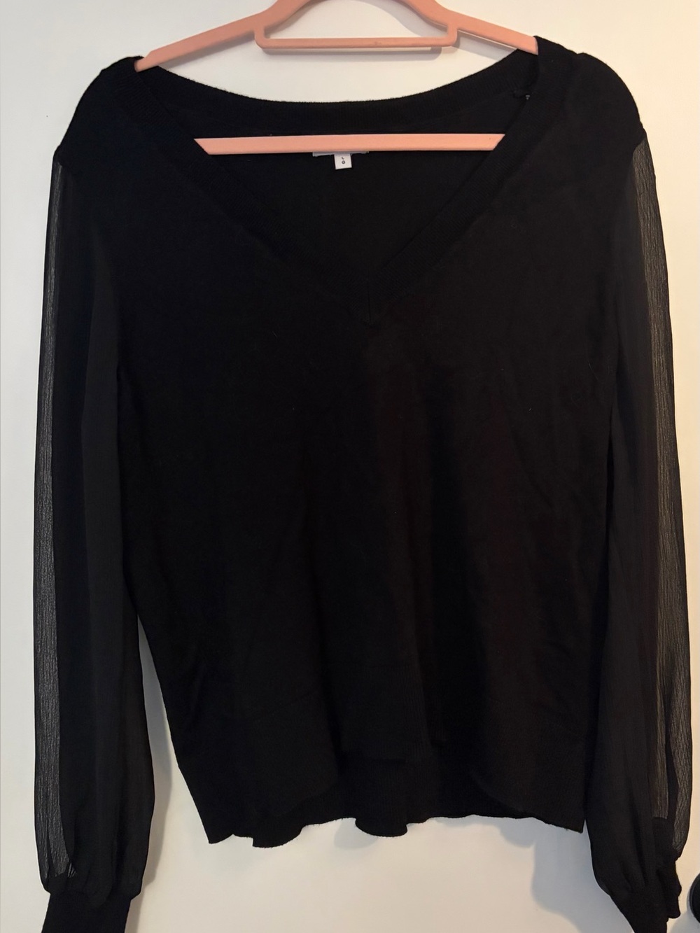 Reitmans Knit V-Neck & Sheer Sleeves